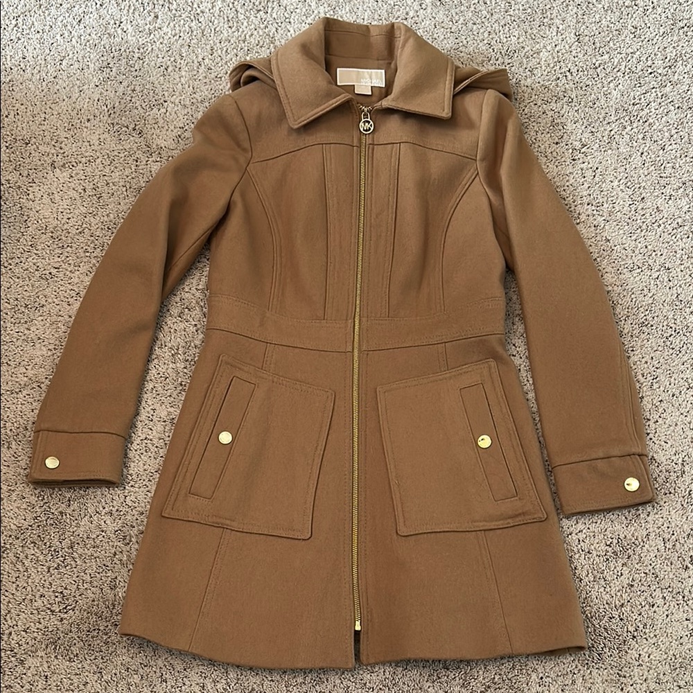MICHAEL KORS Elegant Camel Women's 3/4 Length Wool Coat ONLY WORN 2X!